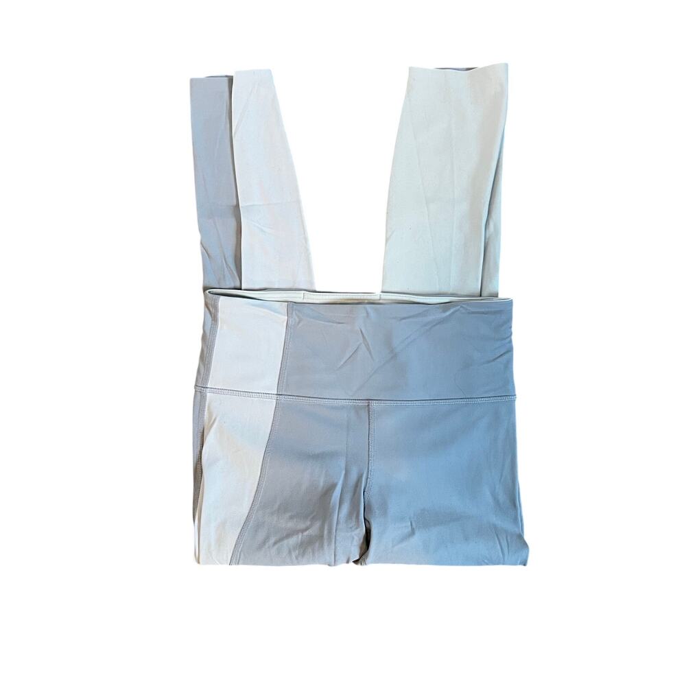 Athleta Elation Asym Colorblock 7/8 Tights in Lavender and White, S
